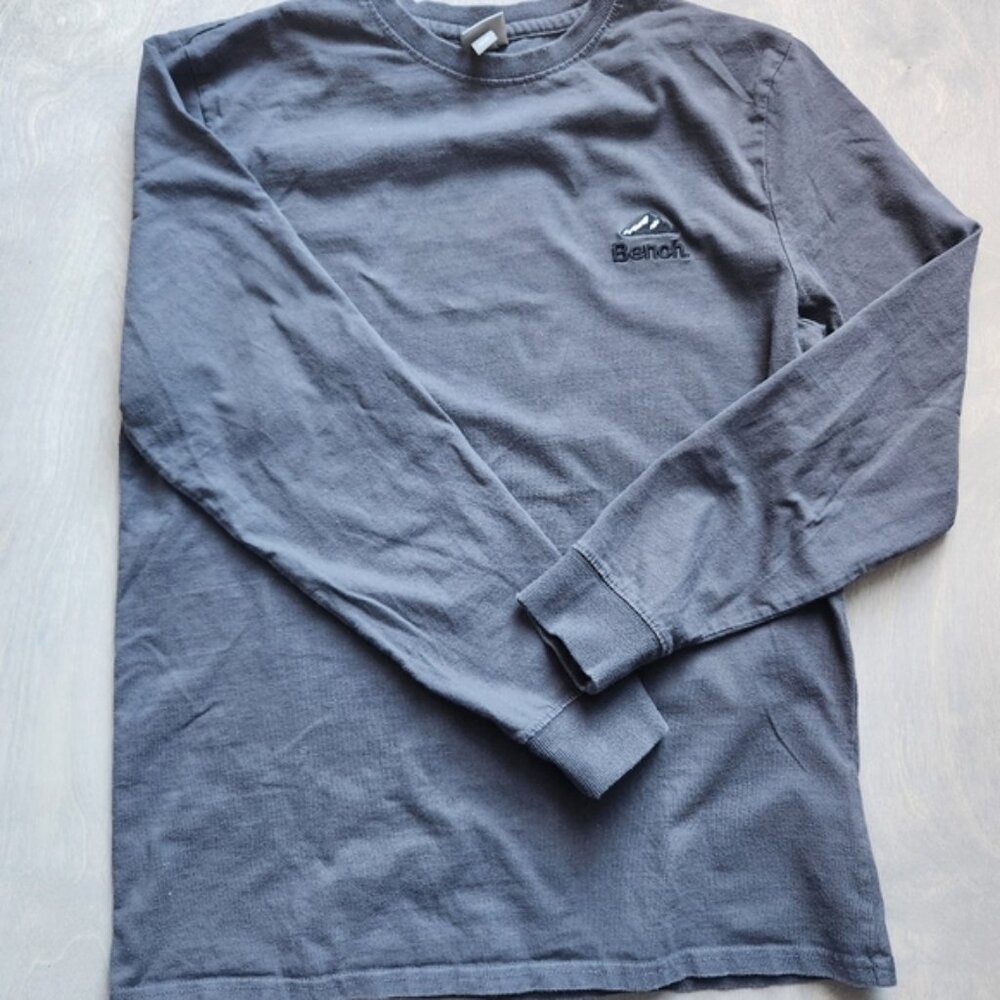 Bench Men's medium‎ 100% cotton Gray Long Sleeve Shirt